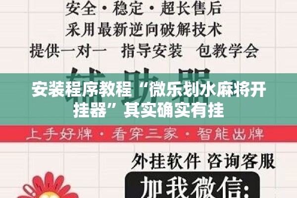 安装程序教程“微乐划水麻将开挂器”其实确实有挂