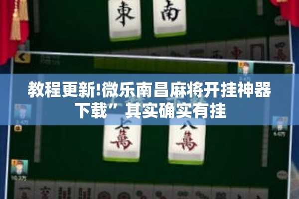 教程更新!微乐南昌麻将开挂神器下载”其实确实有挂