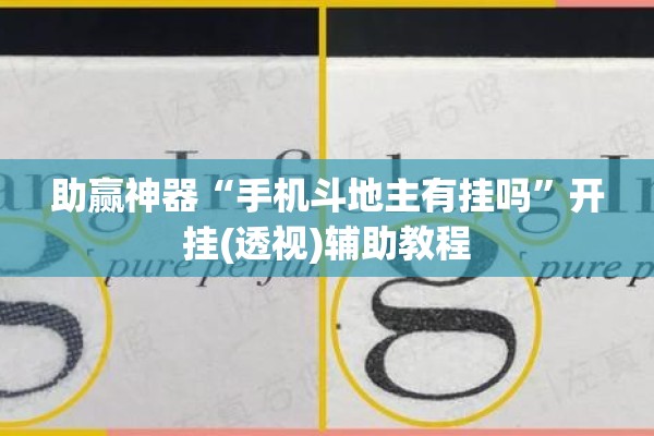 助赢神器“手机斗地主有挂吗”开挂(透视)辅助教程