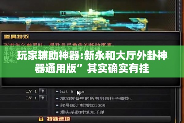 玩家辅助神器:新永和大厅外卦神器通用版”其实确实有挂