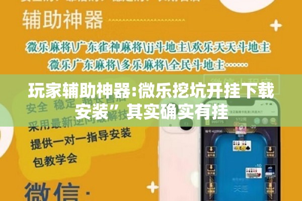 玩家辅助神器:微乐挖坑开挂下载安装”其实确实有挂