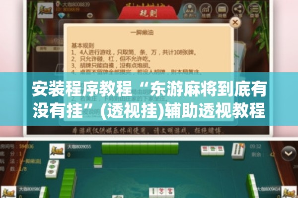 安装程序教程“东游麻将到底有没有挂”(透视挂)辅助透视教程