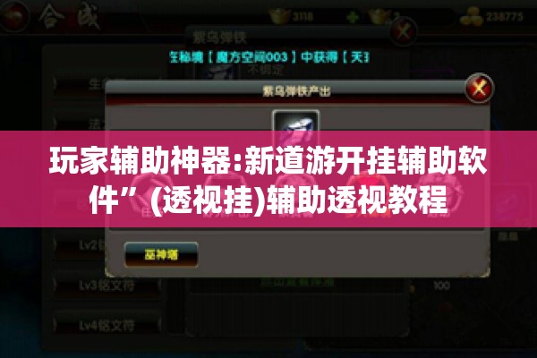 玩家辅助神器:新道游开挂辅助软件	”(透视挂)辅助透视教程