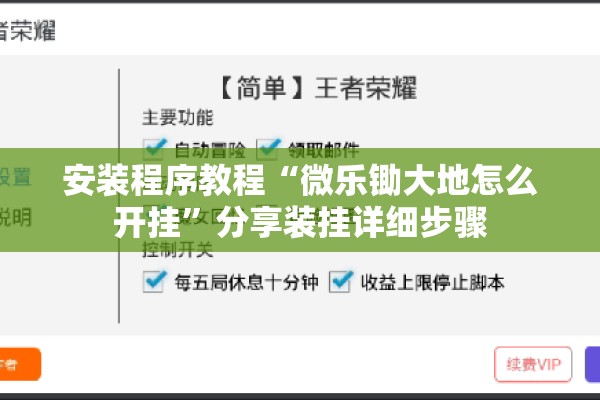 安装程序教程“微乐锄大地怎么开挂”分享装挂详细步骤