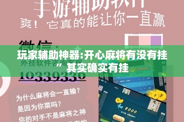 玩家辅助神器:开心麻将有没有挂	”其实确实有挂