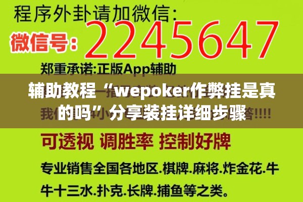 辅助教程“wepoker作弊挂是真的吗”分享装挂详细步骤