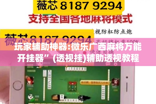 玩家辅助神器:微乐广西麻将万能开挂器”(透视挂)辅助透视教程