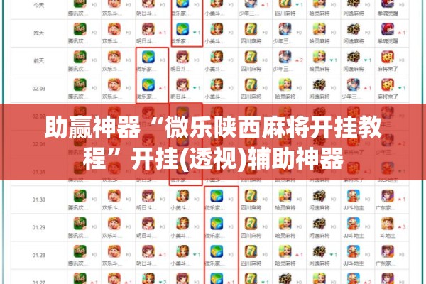 助赢神器“微乐陕西麻将开挂教程”开挂(透视)辅助神器