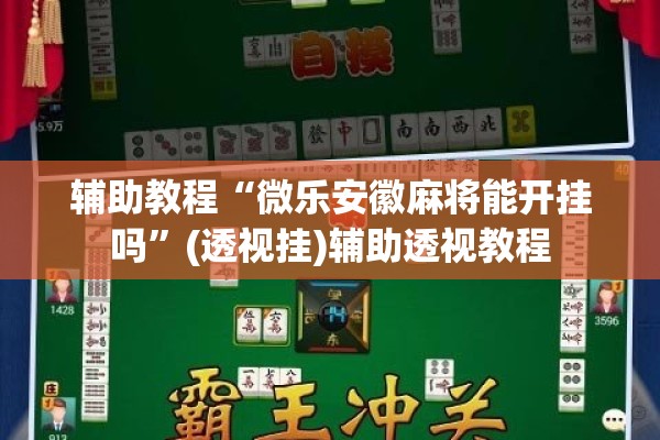 辅助教程“微乐安徽麻将能开挂吗	”(透视挂)辅助透视教程