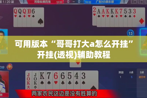可用版本“哥哥打大a怎么开挂”开挂(透视)辅助教程