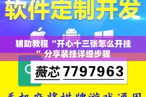 辅助教程“开心十三张怎么开挂”分享装挂详细步骤