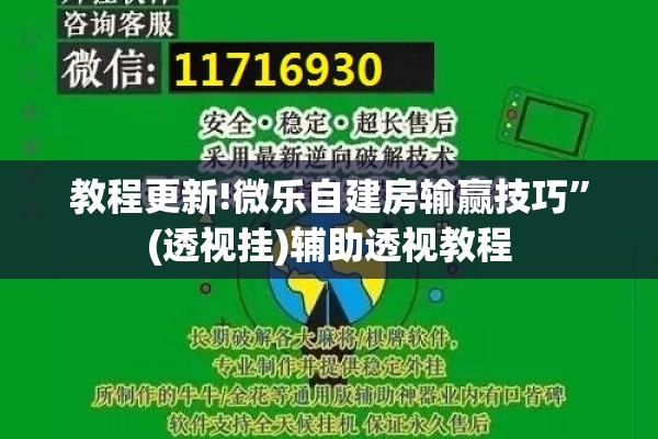 教程更新!微乐自建房输赢技巧”(透视挂)辅助透视教程