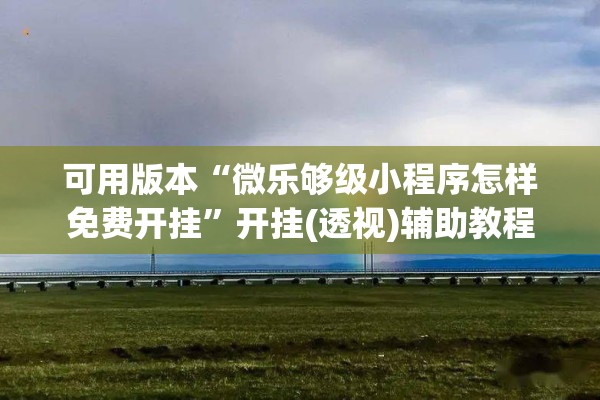 可用版本“微乐够级小程序怎样免费开挂”开挂(透视)辅助教程