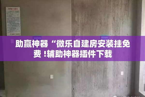 助赢神器“微乐自建房安装挂免费 !辅助神器插件下载