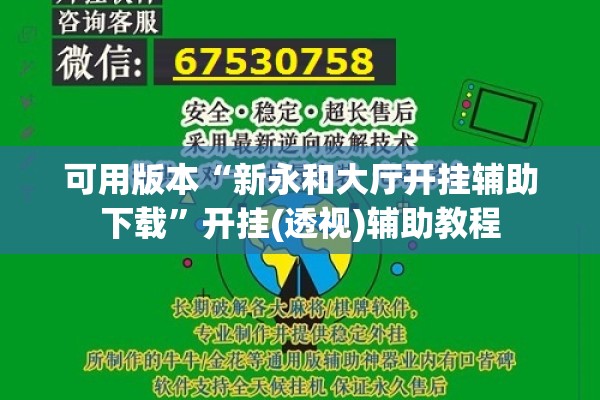 可用版本“新永和大厅开挂辅助下载”开挂(透视)辅助教程