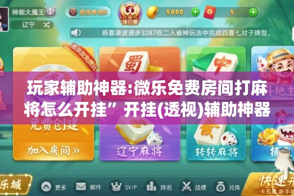 玩家辅助神器:微乐免费房间打麻将怎么开挂”开挂(透视)辅助神器