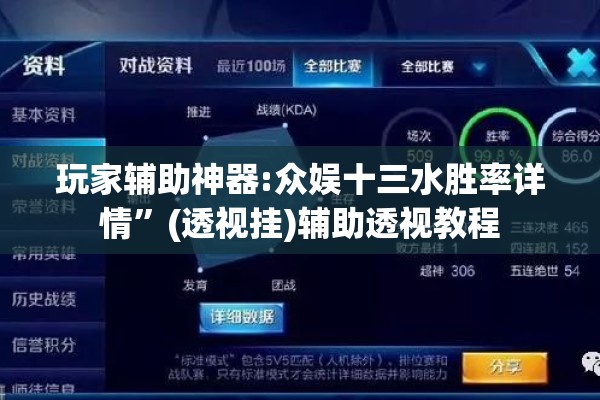 玩家辅助神器:众娱十三水胜率详情”(透视挂)辅助透视教程