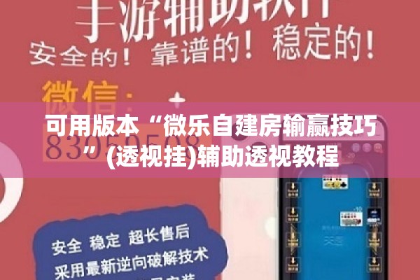 可用版本“微乐自建房输赢技巧	”(透视挂)辅助透视教程