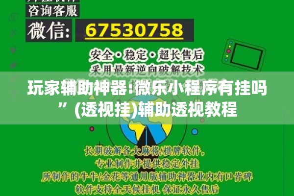 玩家辅助神器:微乐小程序有挂吗	”(透视挂)辅助透视教程