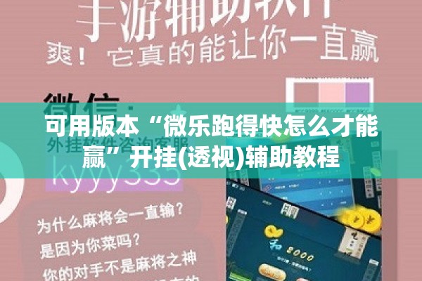 可用版本“微乐跑得快怎么才能赢”开挂(透视)辅助教程
