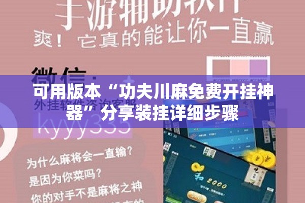 可用版本“功夫川麻免费开挂神器”分享装挂详细步骤
