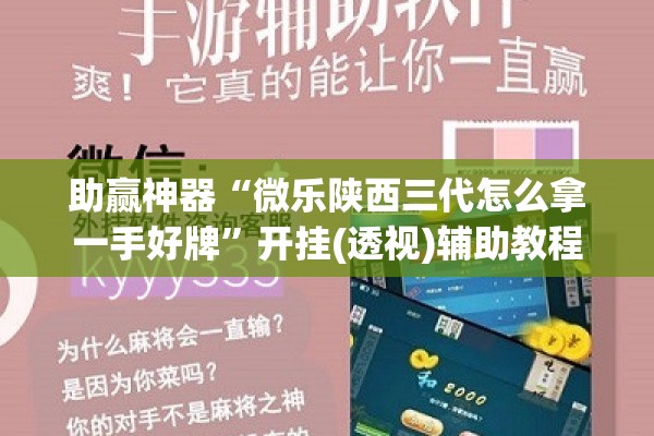 助赢神器“微乐陕西三代怎么拿一手好牌”开挂(透视)辅助教程