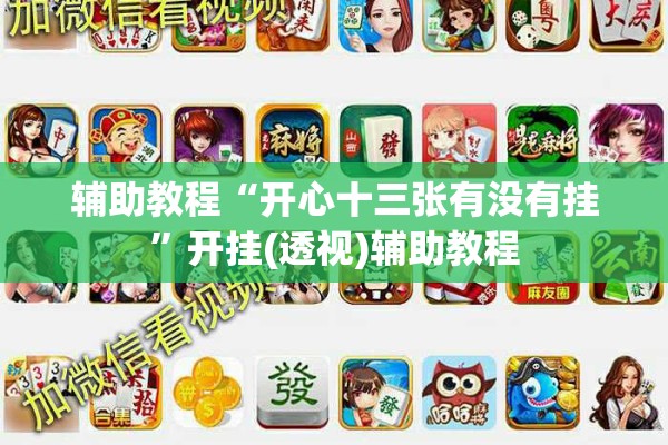 辅助教程“开心十三张有没有挂”开挂(透视)辅助教程