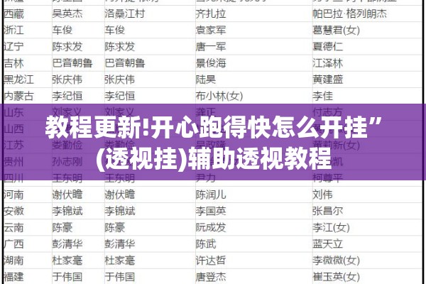 教程更新!开心跑得快怎么开挂	”(透视挂)辅助透视教程
