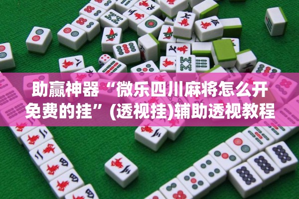 助赢神器“微乐四川麻将怎么开免费的挂”(透视挂)辅助透视教程