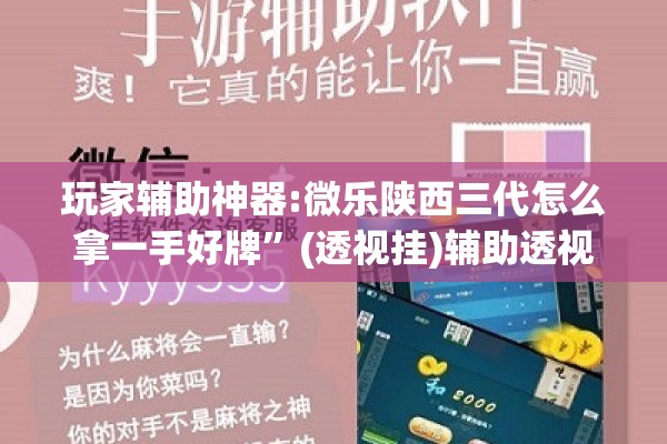 玩家辅助神器:微乐陕西三代怎么拿一手好牌”(透视挂)辅助透视教程
