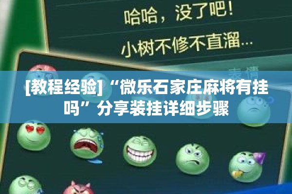 [教程经验]“微乐石家庄麻将有挂吗”分享装挂详细步骤