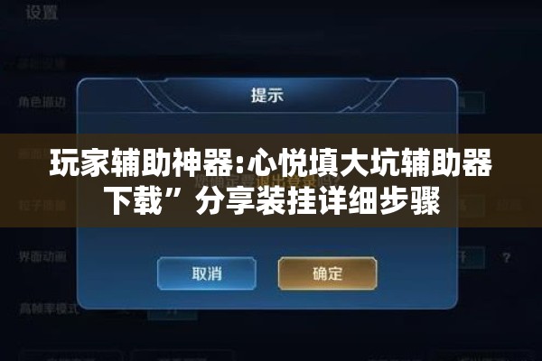 玩家辅助神器:心悦填大坑辅助器下载”分享装挂详细步骤