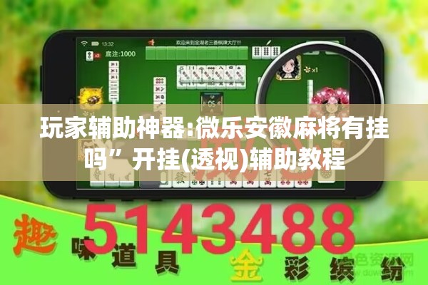 玩家辅助神器:微乐安徽麻将有挂吗”开挂(透视)辅助教程