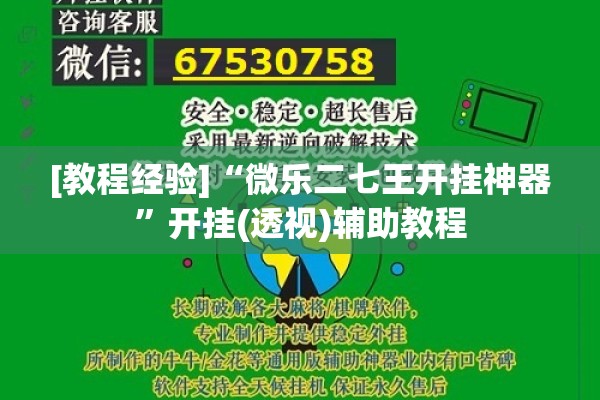 [教程经验]“微乐二七王开挂神器	”开挂(透视)辅助教程