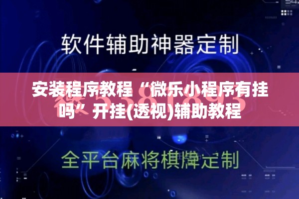 安装程序教程“微乐小程序有挂吗	”开挂(透视)辅助教程