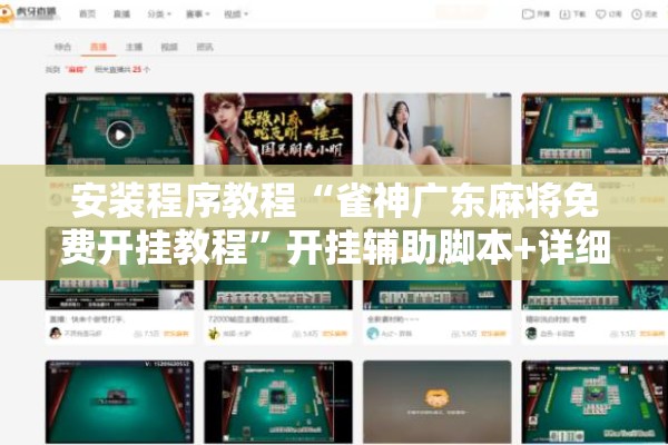 安装程序教程“雀神广东麻将免费开挂教程”开挂辅助脚本+详细开挂安装教程