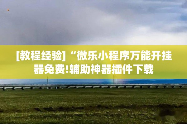 [教程经验]“微乐小程序万能开挂器免费!辅助神器插件下载