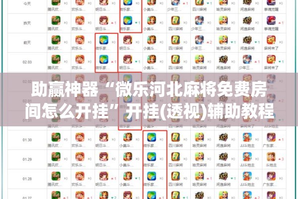 助赢神器“微乐河北麻将免费房间怎么开挂”开挂(透视)辅助教程