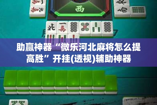 助赢神器“微乐河北麻将怎么提高胜	”开挂(透视)辅助神器