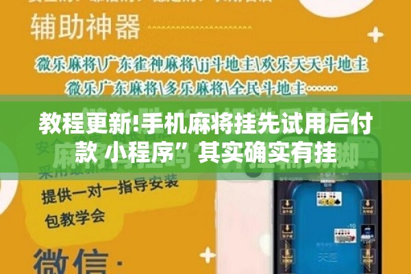 教程更新!手机麻将挂先试用后付款 小程序	”其实确实有挂