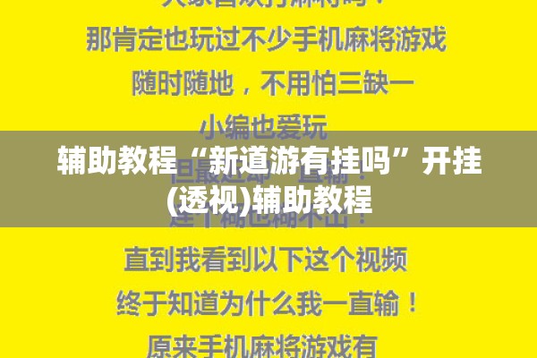 辅助教程“新道游有挂吗”开挂(透视)辅助教程
