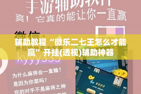 辅助教程“微乐二七王怎么才能赢	”开挂(透视)辅助神器