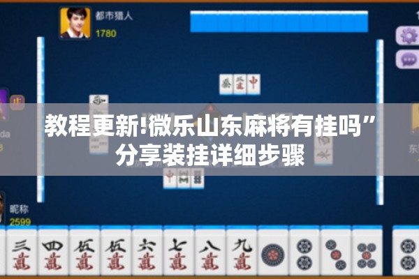 教程更新!微乐山东麻将有挂吗”分享装挂详细步骤
