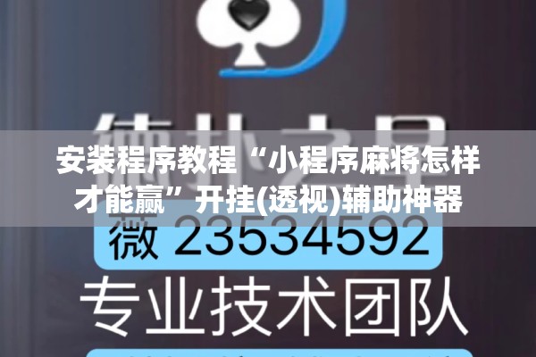 安装程序教程“小程序麻将怎样才能赢”开挂(透视)辅助神器