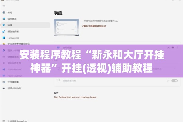 安装程序教程“新永和大厅开挂神器”开挂(透视)辅助教程