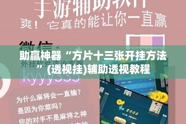 助赢神器“方片十三张开挂方法	”(透视挂)辅助透视教程