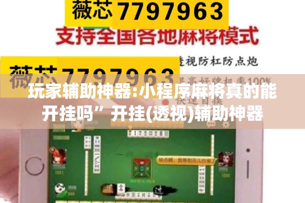 玩家辅助神器:小程序麻将真的能开挂吗	”开挂(透视)辅助神器