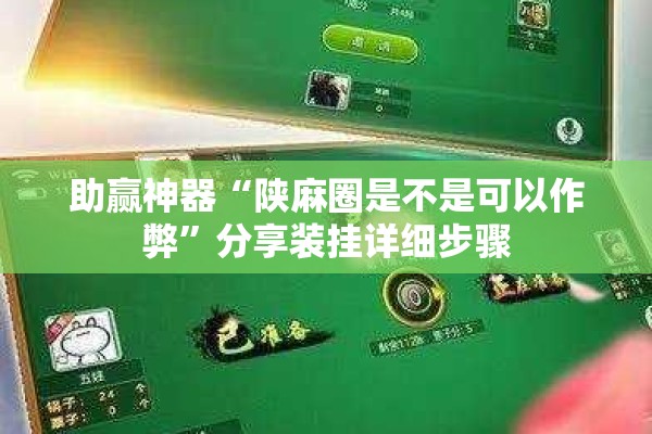 助赢神器“陕麻圈是不是可以作弊”分享装挂详细步骤