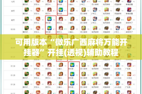 可用版本“微乐广西麻将万能开挂器	”开挂(透视)辅助教程