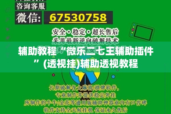 辅助教程“微乐二七王辅助插件”(透视挂)辅助透视教程